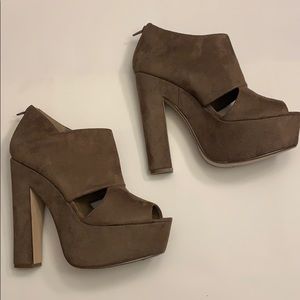 Faux suede heels